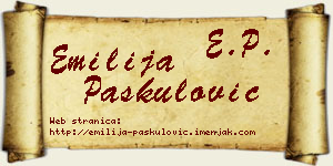 Emilija Paskulović vizit kartica
